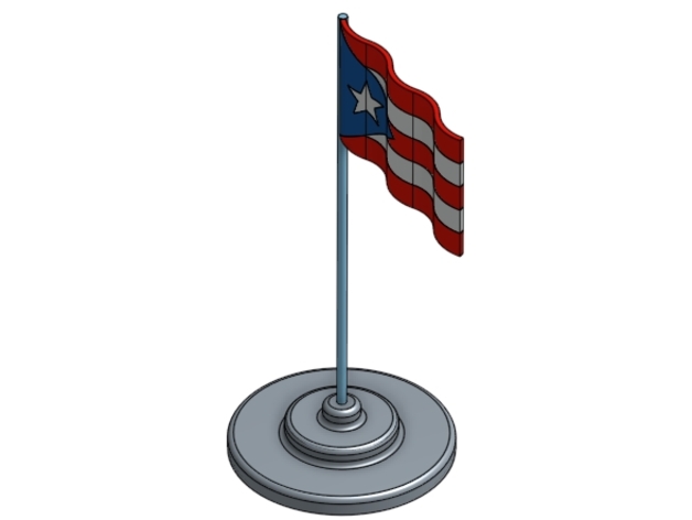 Puerto Rican Waving Flag