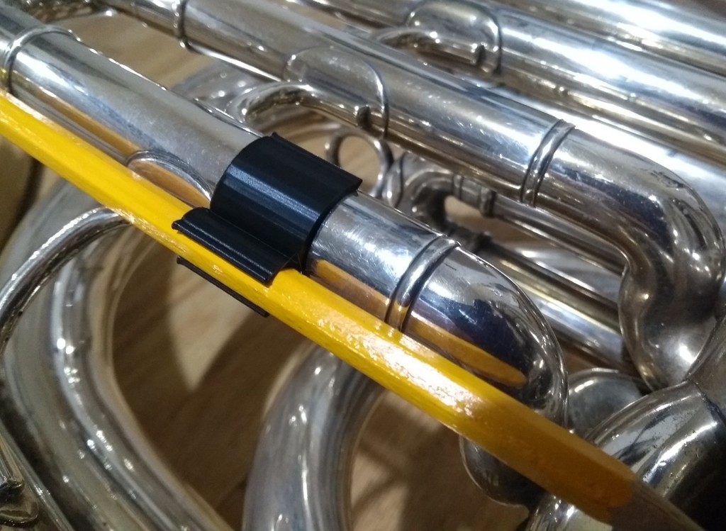 Tuba slide pencil clip
