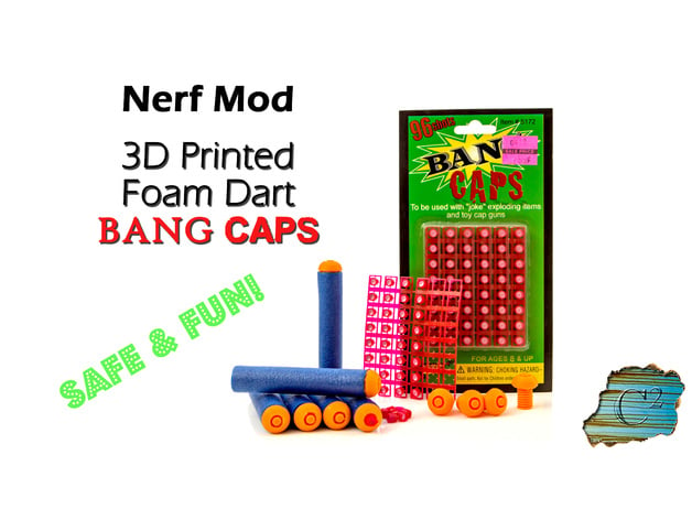 Extra-Loud Nerf Dart Tips:  Bang Cap Darts