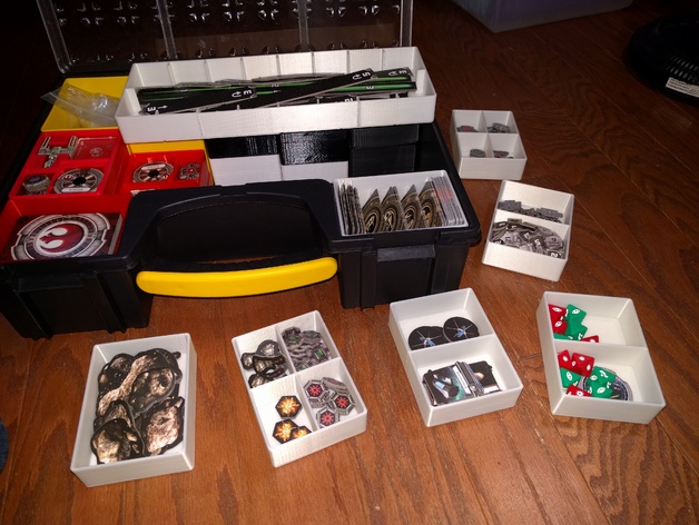 Image of Token and Dice boxes for X-Wing for the Stanley Deep Organizer
