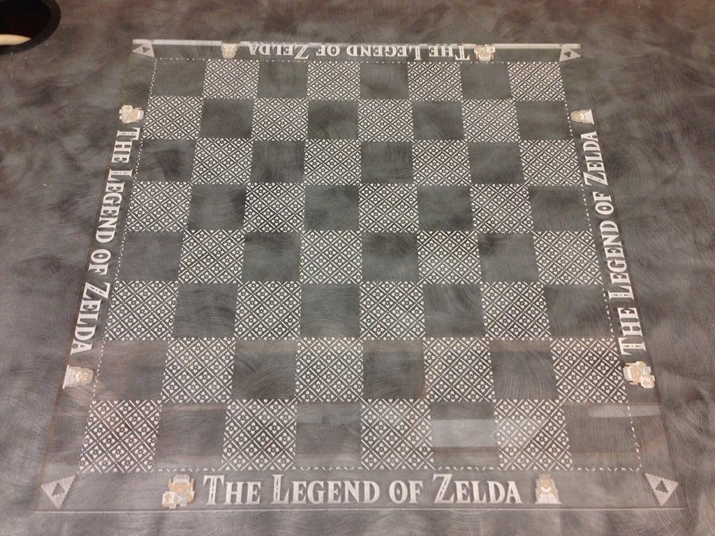 Laser Etched Legend of Zelda Chess Board