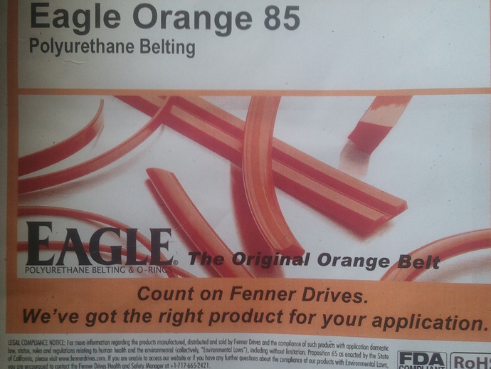 Printing in Polyurethane Rubber using Fenner Drives' Eagle Orange