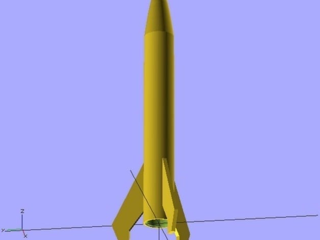 Model Rocket Kit (nose+body w/ fins) for Engine C6-0