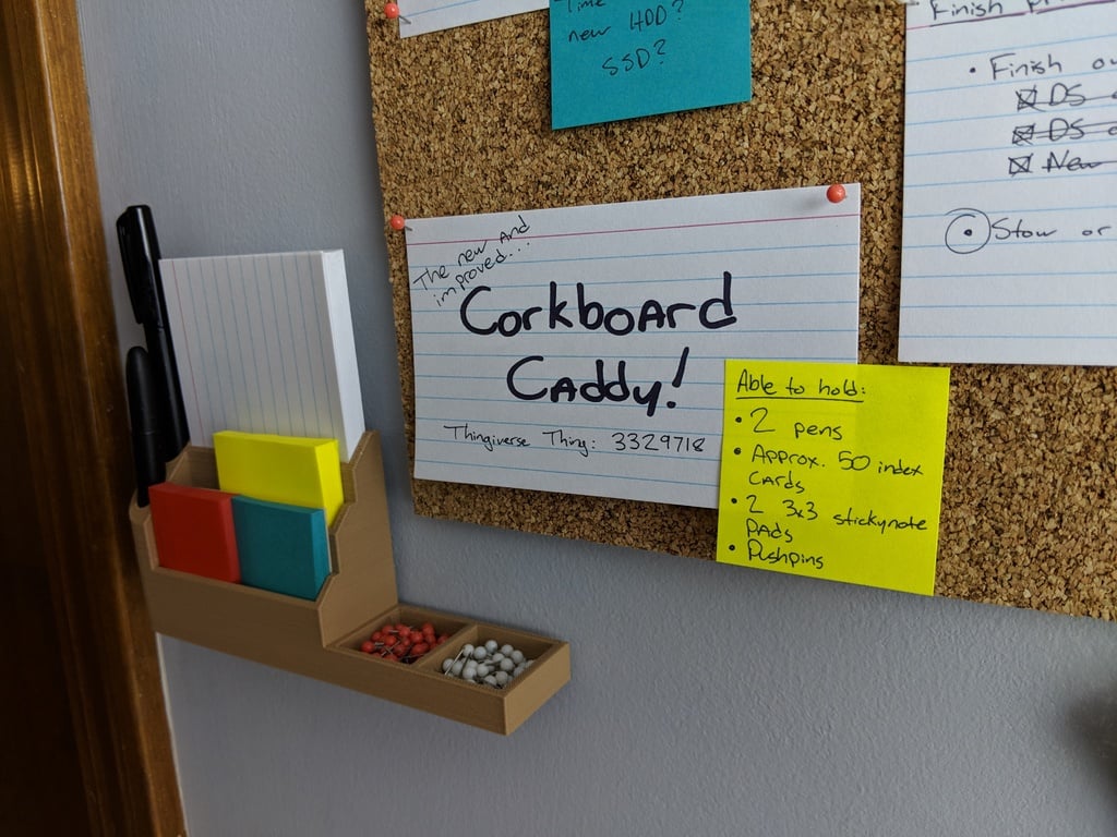 Corkboard Caddy - Corkboard Supply Organizer / Holder