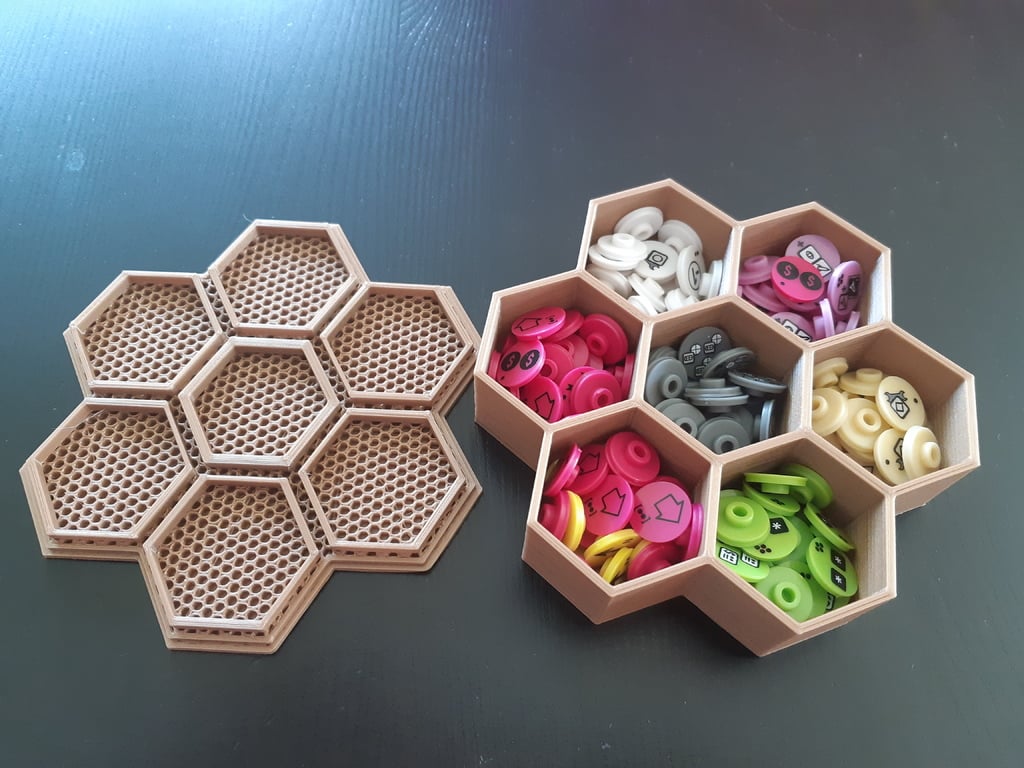 7 Hex Container for Small Parts and Games