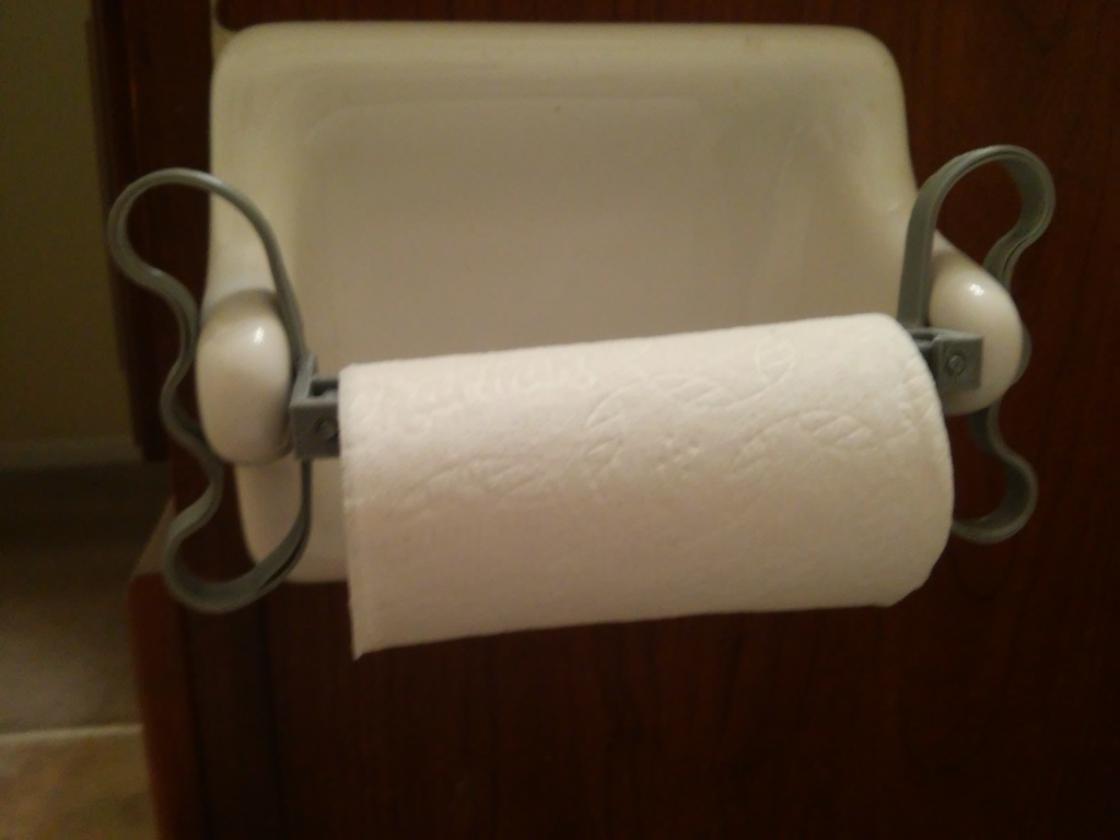 Toilet paper holder extender + quick change