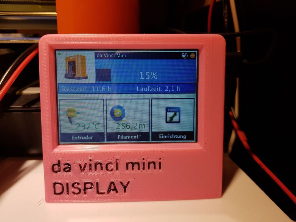 da vinci mini printer display