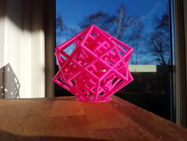 Lattice Cube 3D Printer Torture Test & Heart inside