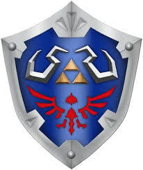 Link's Hylian shield split to 4 pieces 