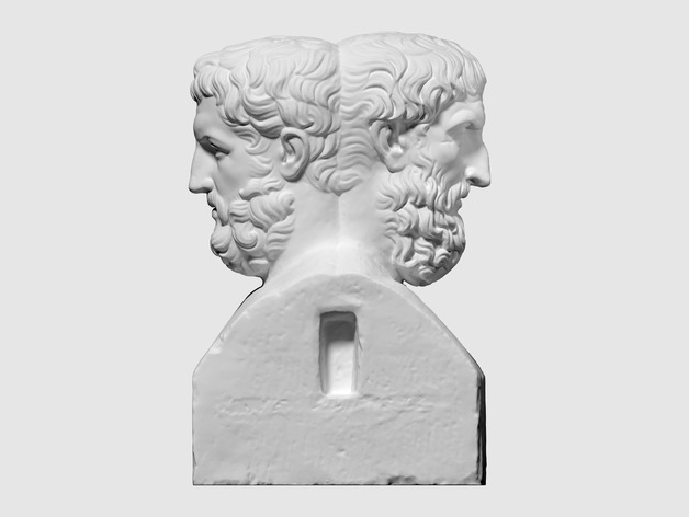 3D scan of Double Herm with Epicurus and Metrodorus
