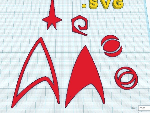 Star Trek symbol components for laser