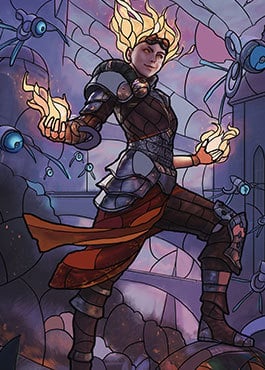 Chandra, Fire Artisan - stained glass - litho