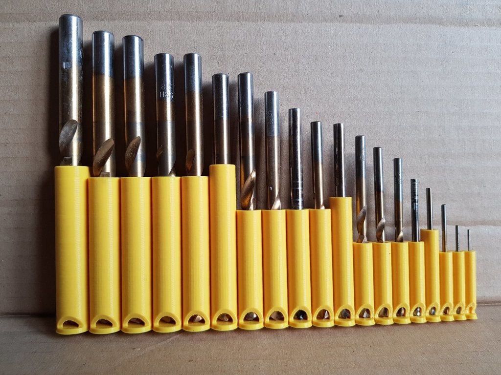 Drill bit holder for toolbox or wall