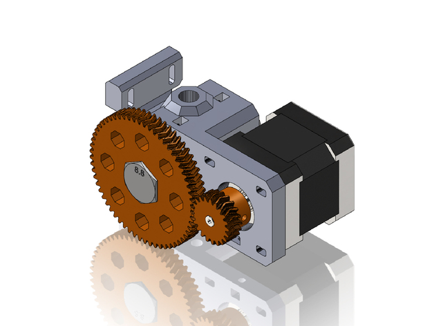 Cyborg Geared Bowden Extruder - With Herringbone Gears and Simplified Hardware