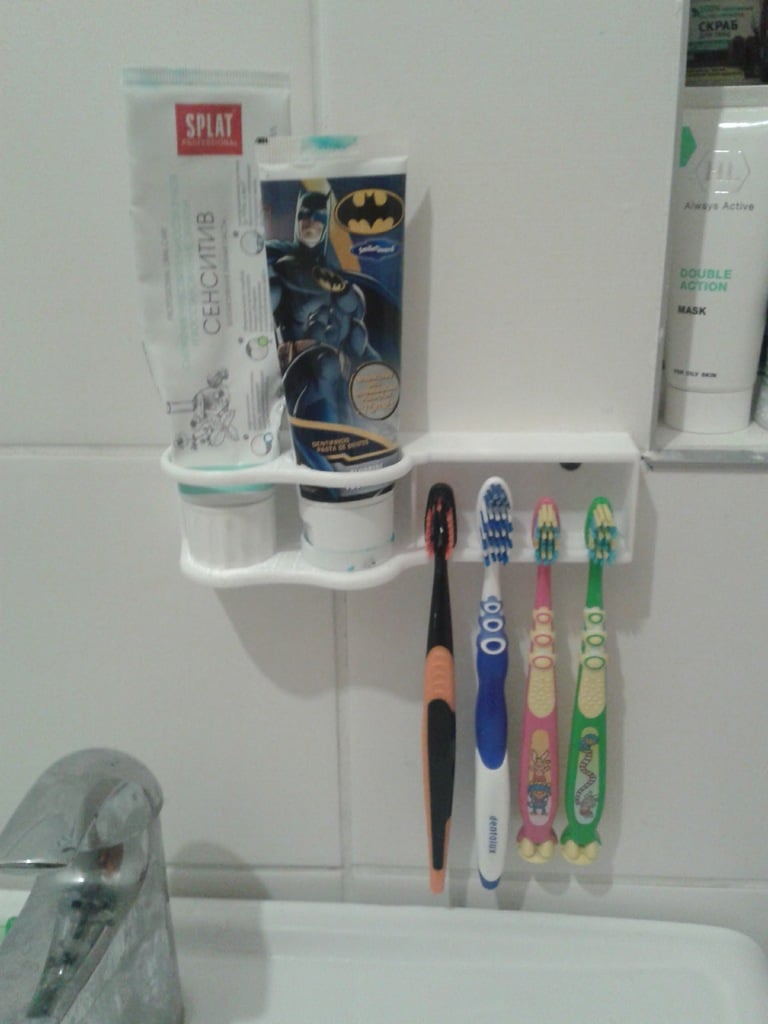 Toothbrush and toothpaste holder 