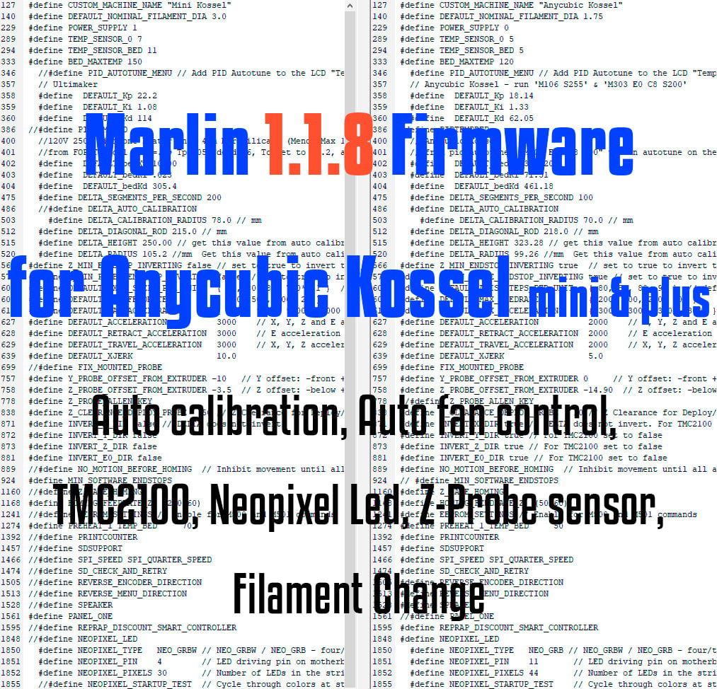 Marlin 1.1.8 firmware for Anycubic Kossel(mini & plus), delta calibration circle