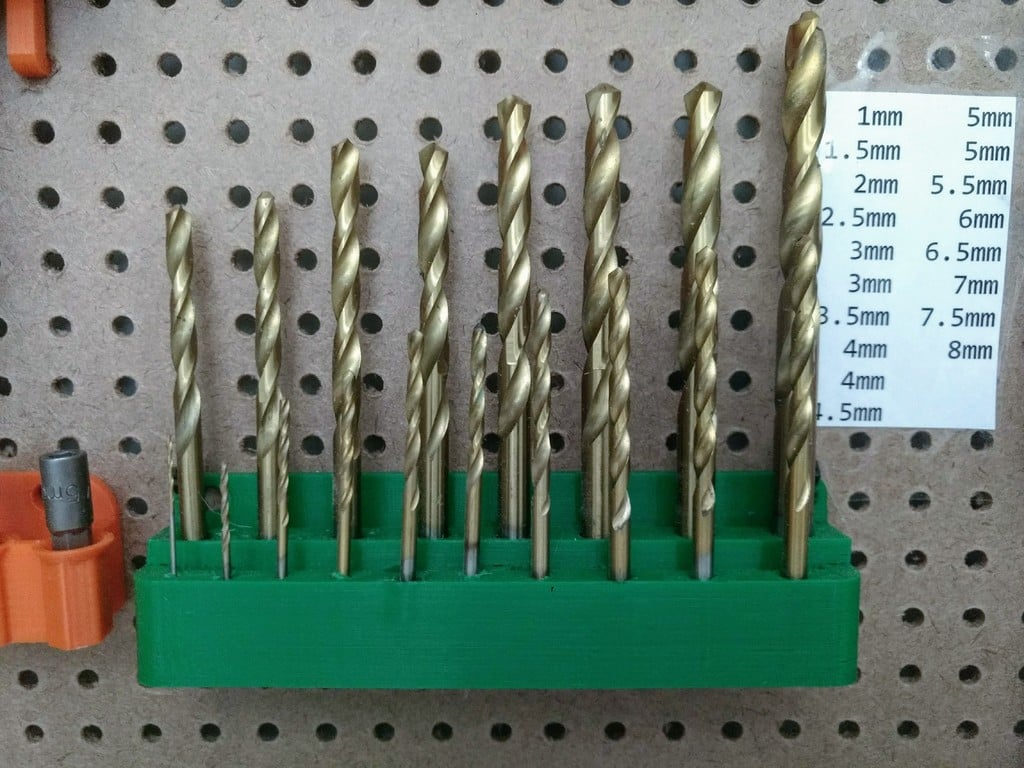Drill bit holder for pegboard