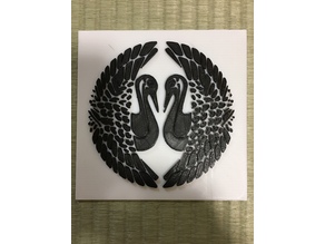 Japanese family crest.mukaitsuru. 3D model