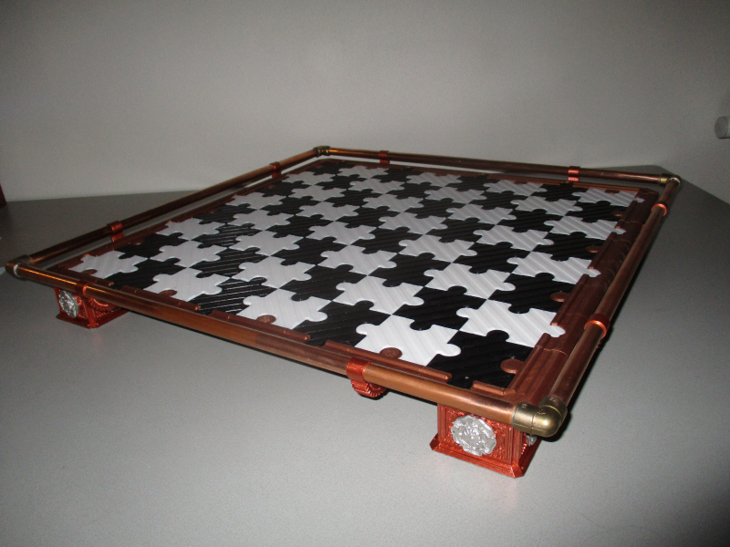 Steampunk chess board