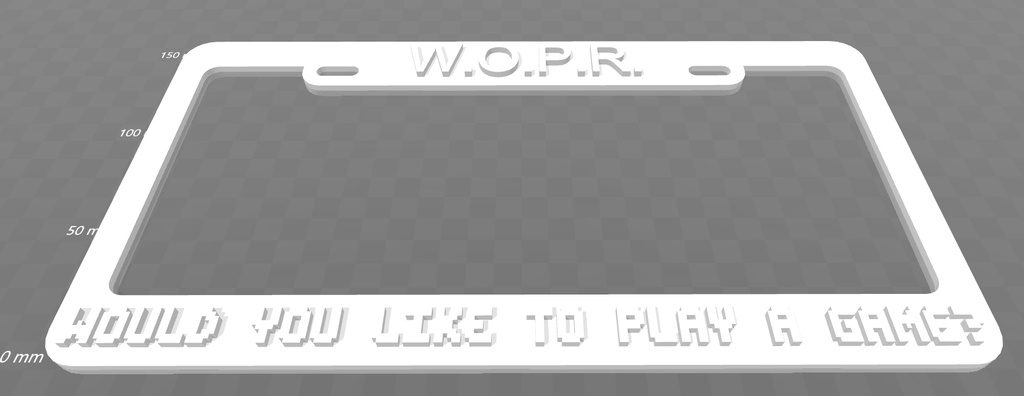 WOPR - Would you like to play a game, License Plate Frame