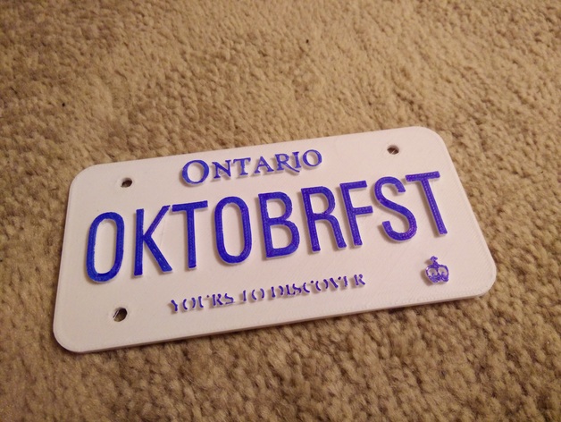 Customizable Ontario License Plate