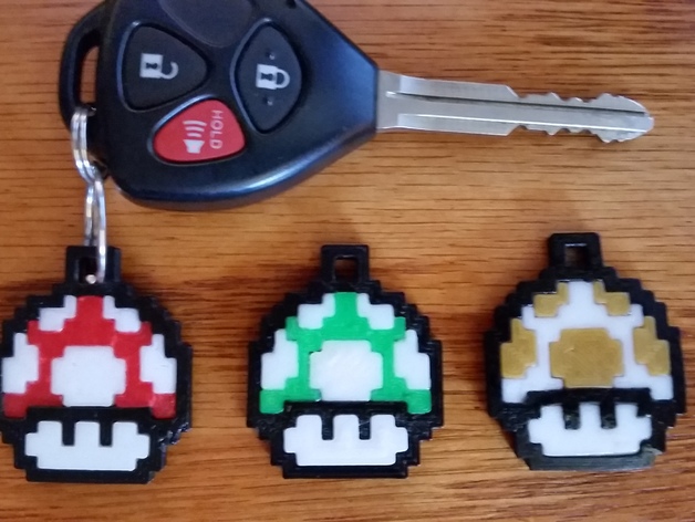 Super Mario 8-Bit Mushroom Keychain