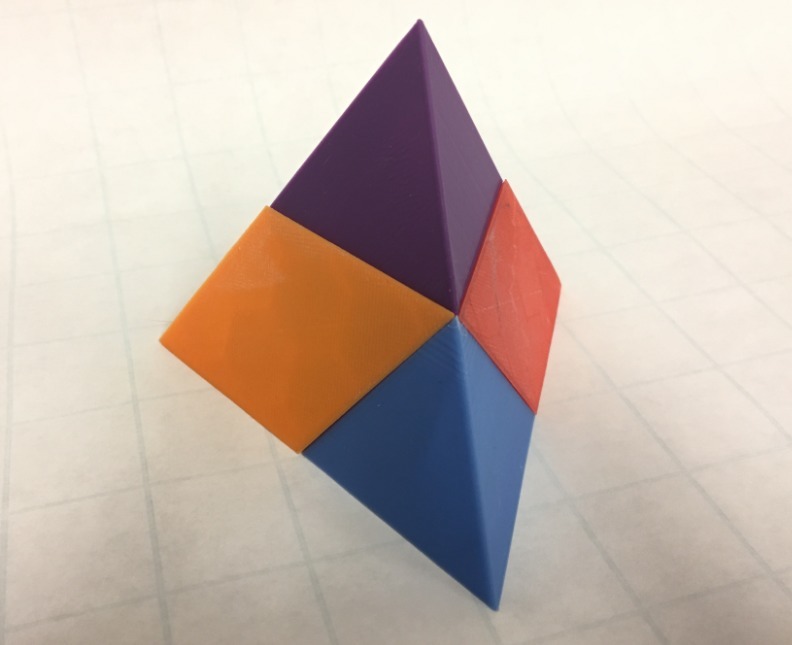 Tetrahedron, Puzzle, Triangular Pyramid, Dissection, Four 