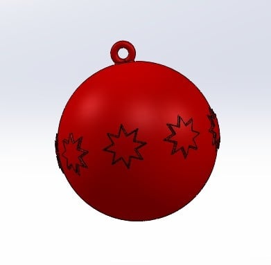 Christmas Tree Ball with Stars HD STL - Customizable by Scaling