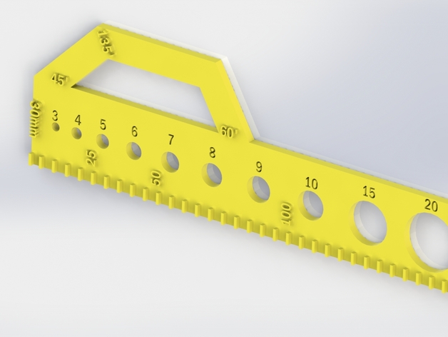 Calibration Ruler Hole Size Checker