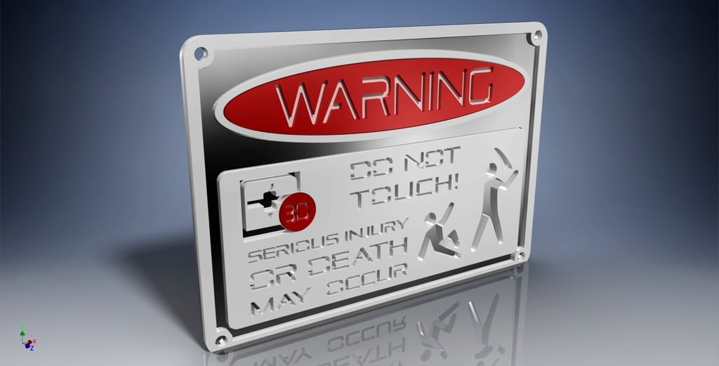 "DO NOT TOUCH" warning sign multi-color version for single-extruder printers