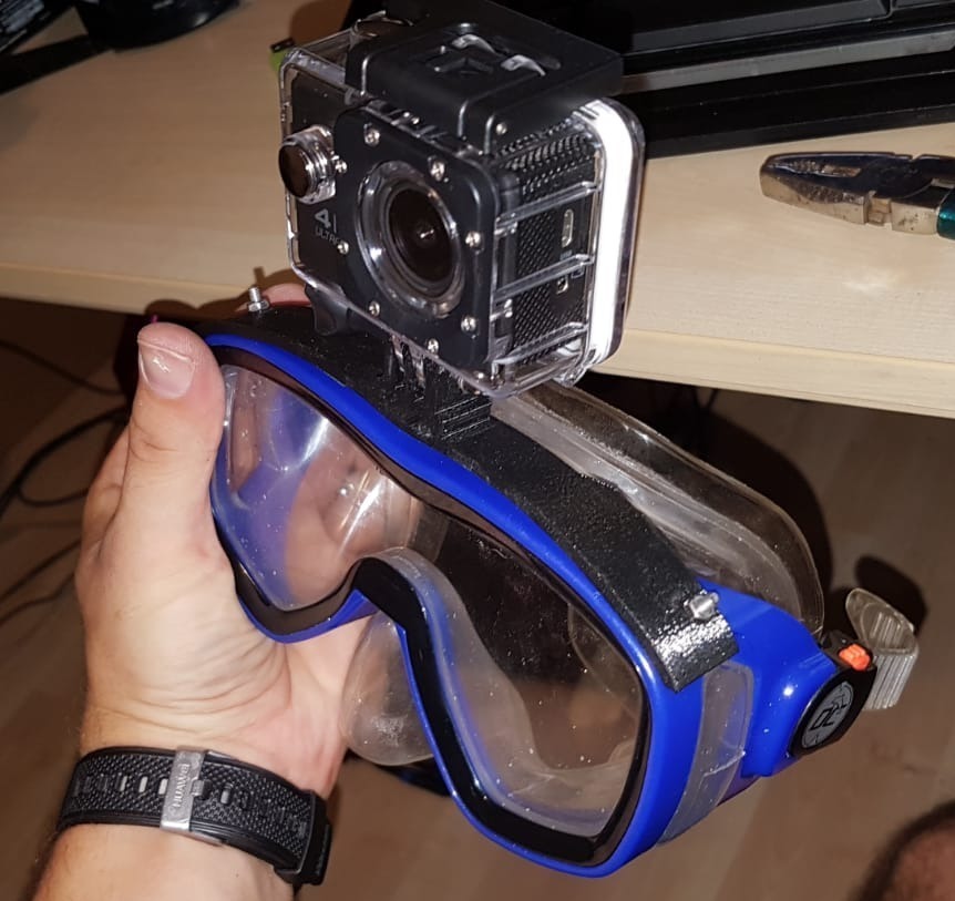  swimming goggles actioncam holder