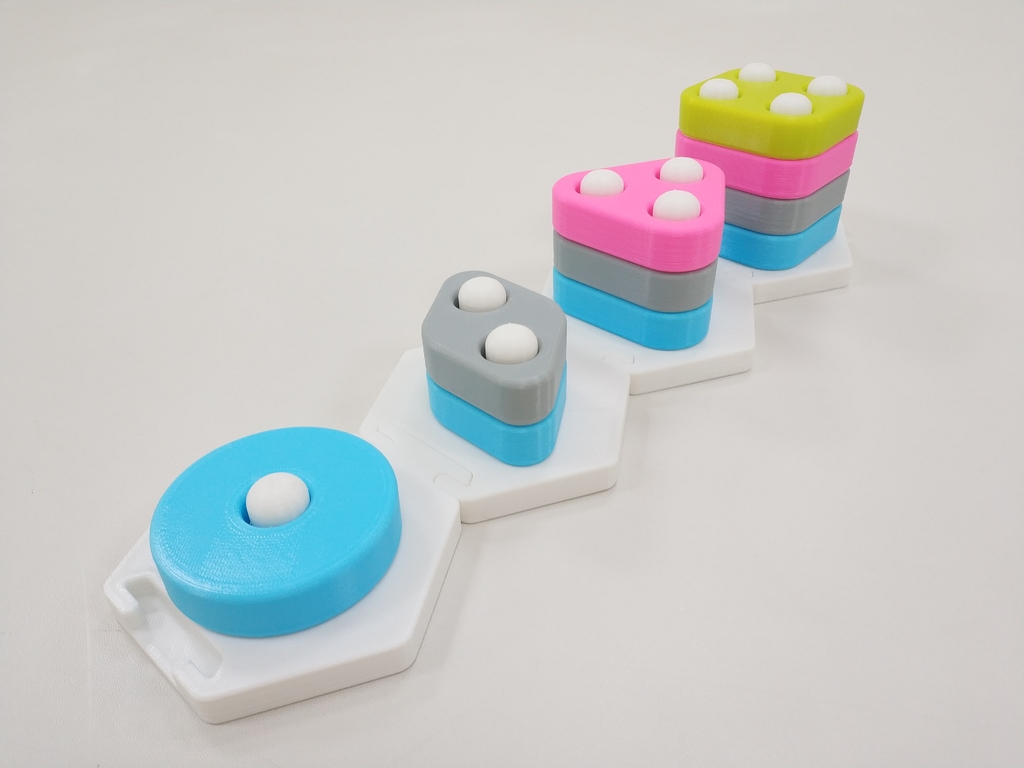 Stacking block for shape and color recognition