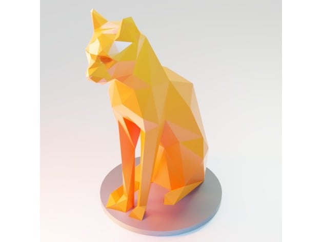 Sitting Cat Low Poly