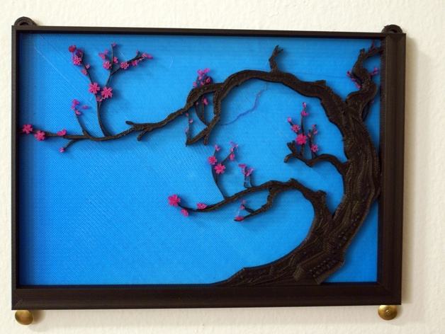 Japanese Cherry Tree Painting - Horizontal