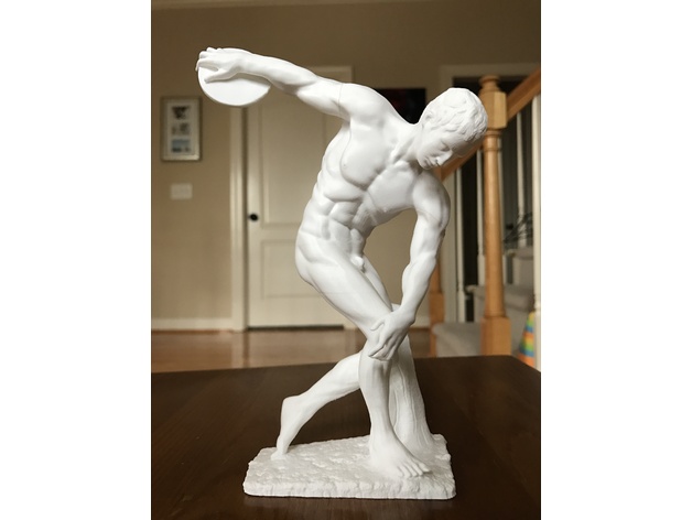 Muscular discobolus almost no support