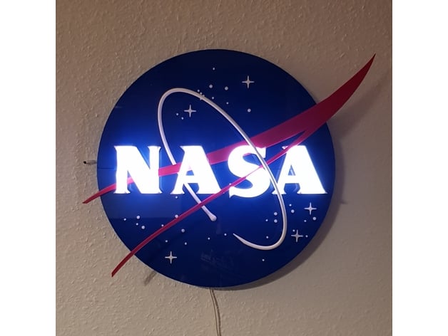3D Nasa Insignia Logo Sign Lamp