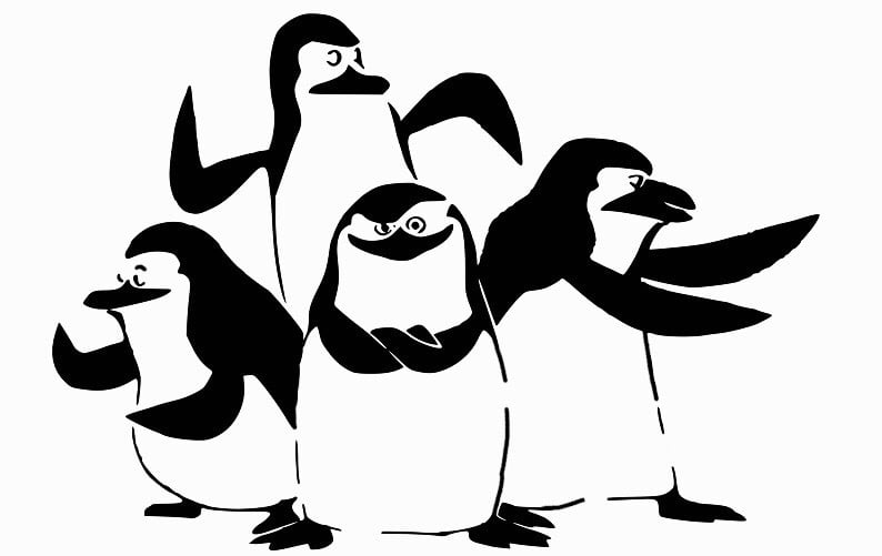 Penguins of Madagascar stencil