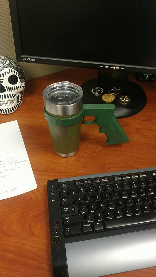 Rifle Grip and trigger coffee holder