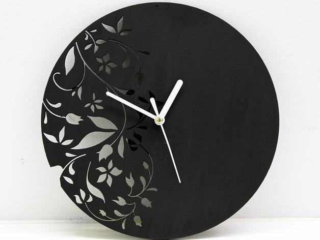Wall Clock Modern Floral Design