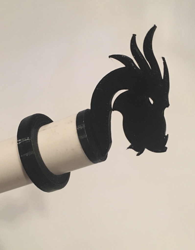 Dragon Head end cap for 3/4" diameter rod (PVC pipe)
