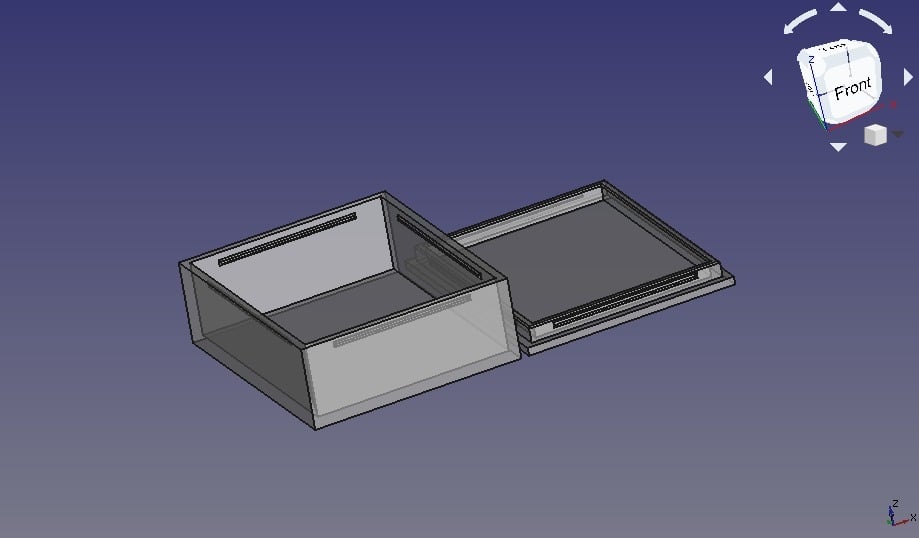 FreeCAD parametric snap lid box - part design model