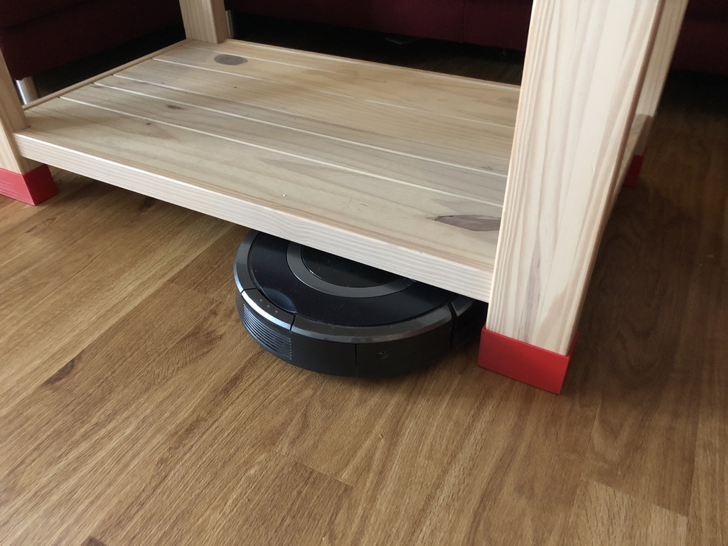 IKEA HEMNES Table leg extension (makes it Roomba compatible)