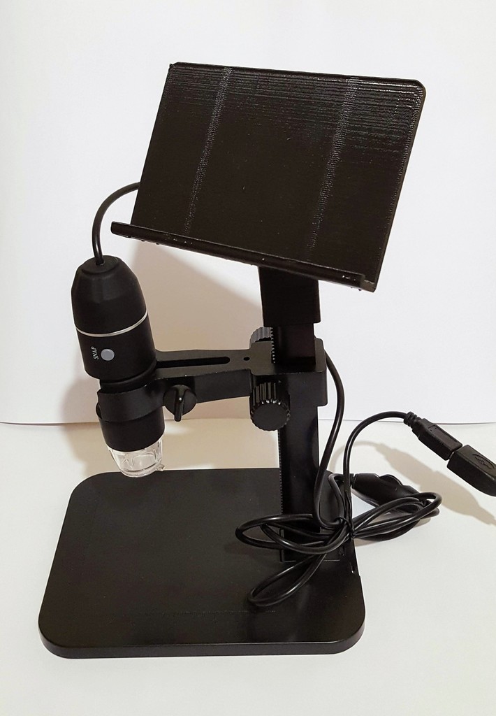 Smartphone holder for USB microscope