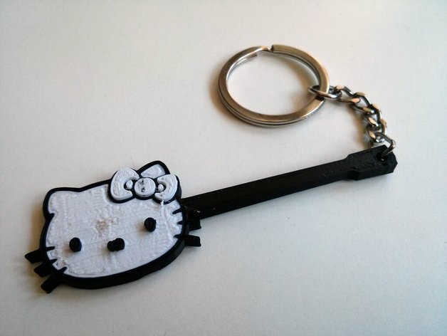 Hello Kitty Les Paul Keychain