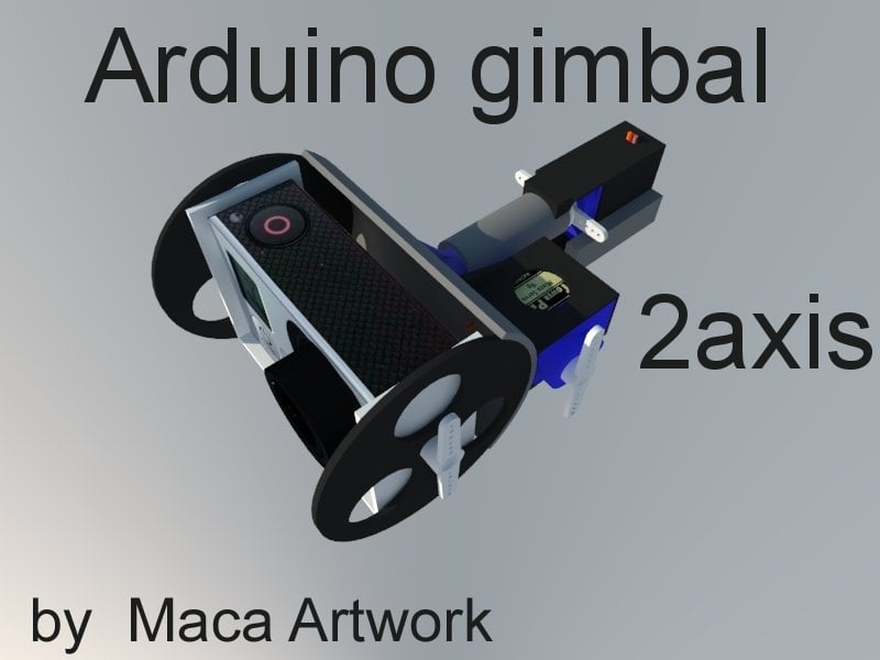 Gimbal for sjcam (gopro),2axis . powered 2servos and arduino+mpu6050 