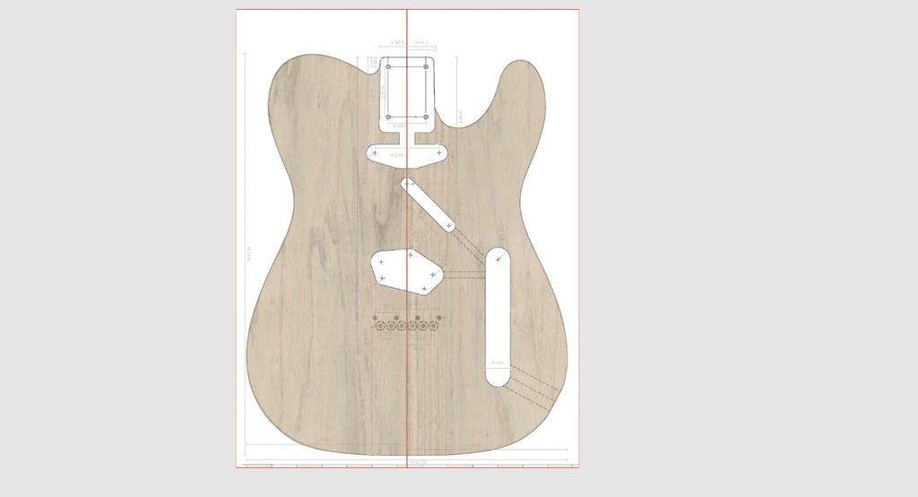 Telecaster guitar routing template