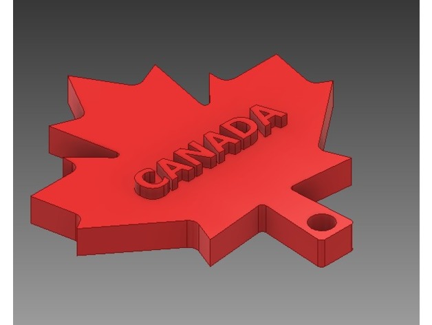 Embossed Canadian Maple Leaf Flag Keychain