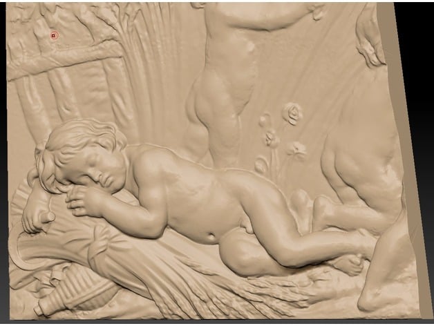 Bouchardon Four Seasons Fountain Autumn Sculpture Detail ( Cherub Cupid Baby Putti )