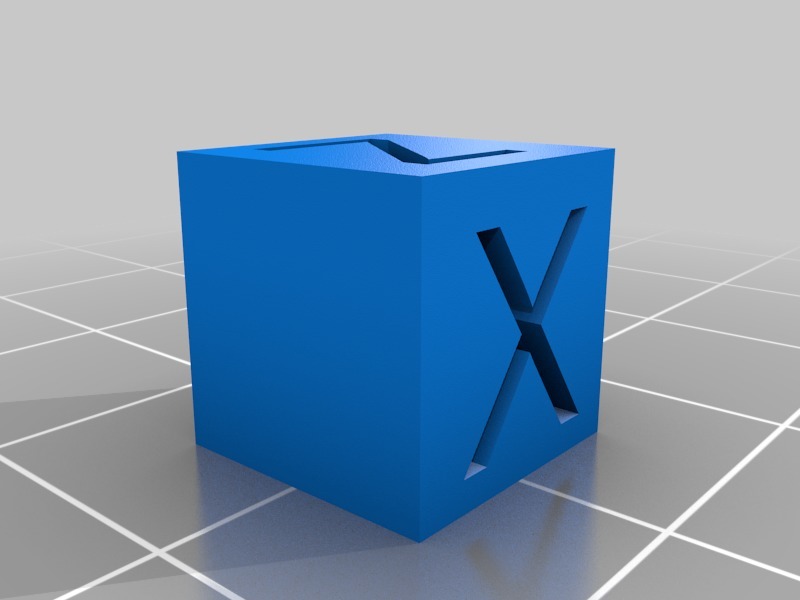 Small X/Y/Z calibration cube (10mm)