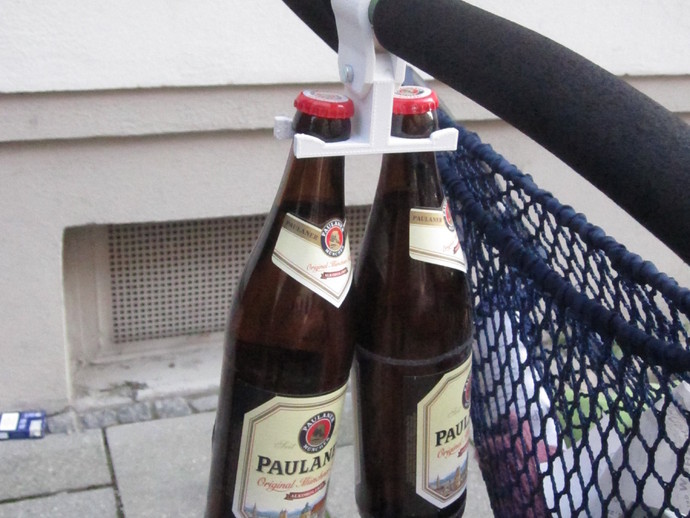 Dual Bottle/ bag holder for Baby Carriage